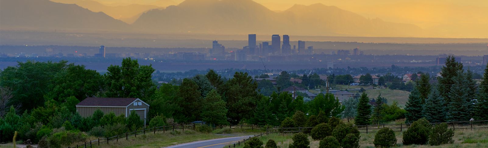 View of Denver from Inspiration Colorado, a new home development Near Denver