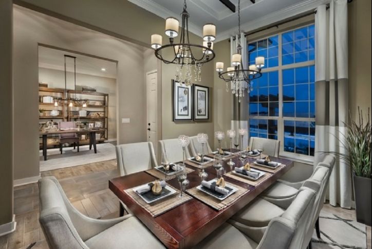 Toll Brothers model home dining room at Inspiration community Parker CO